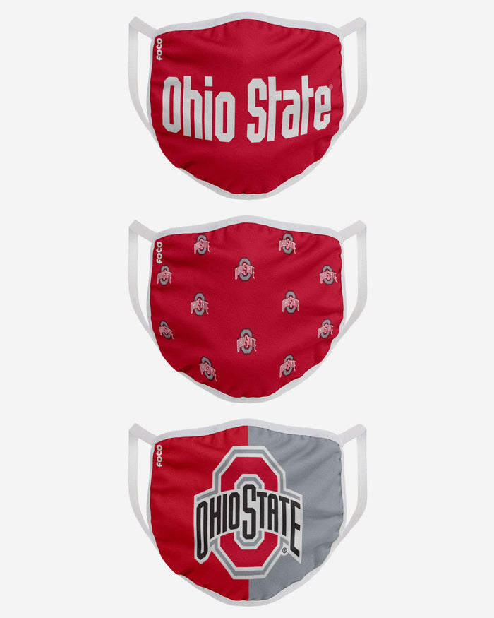 Ohio State Buckeyes 3 Pack Face Cover FOCO - FOCO.com