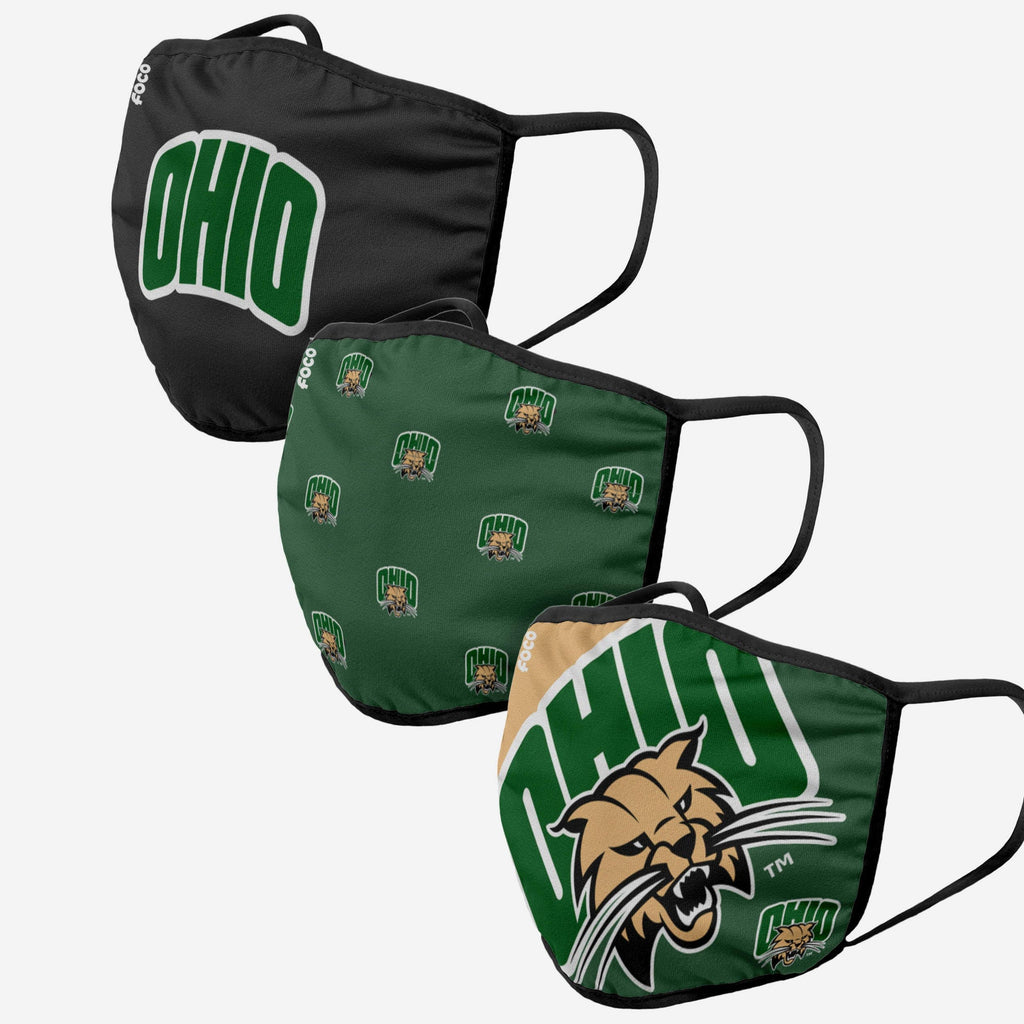 Ohio Bobcats 3 Pack Face Cover FOCO - FOCO.com
