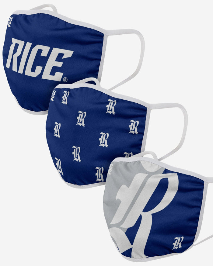 Rice Owls 3 Pack Face Cover FOCO - FOCO.com