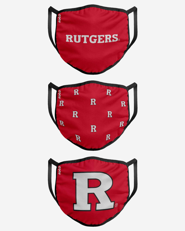 Rutgers Scarlet Knights 3 Pack Face Cover FOCO - FOCO.com
