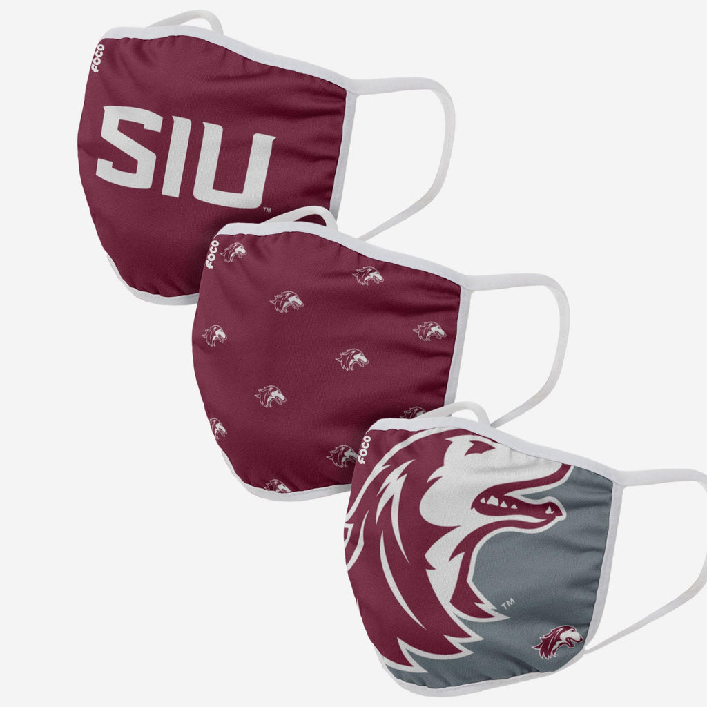 Southern Illinois Salukis 3 Pack Face Cover FOCO - FOCO.com
