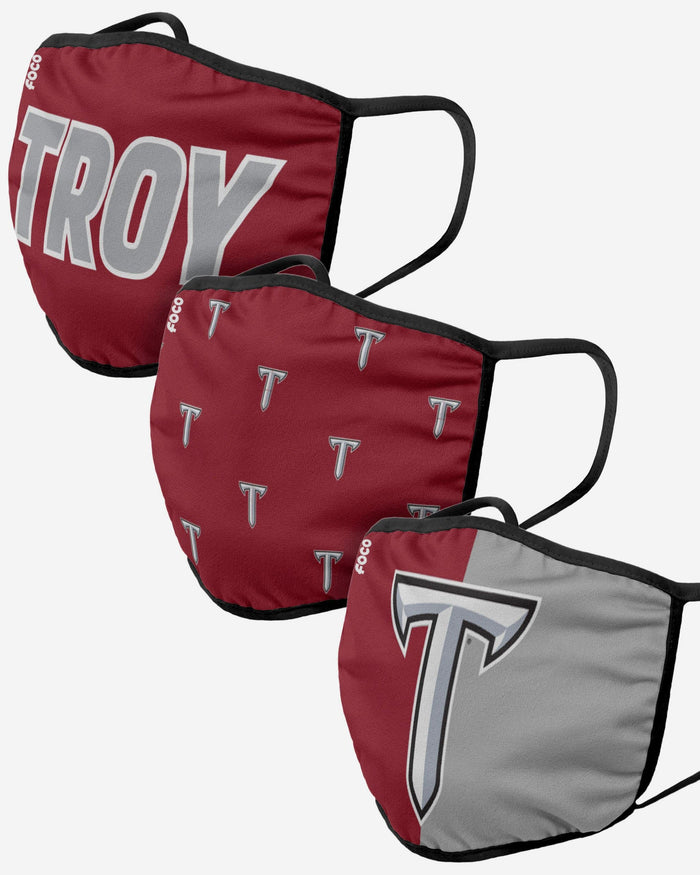 Troy Trojans 3 Pack Face Cover FOCO - FOCO.com