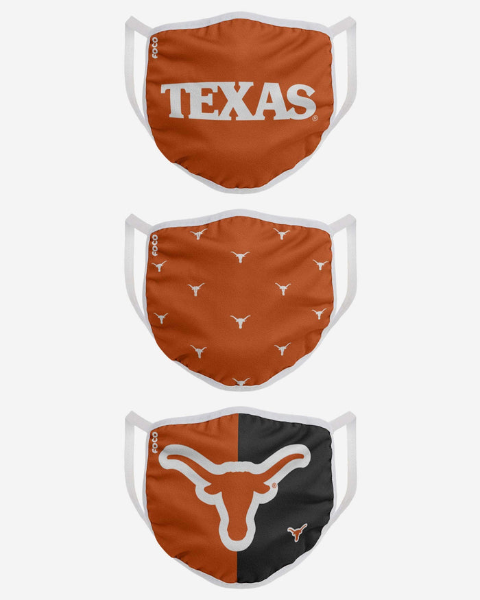 Texas Longhorns 3 Pack Face Cover FOCO - FOCO.com