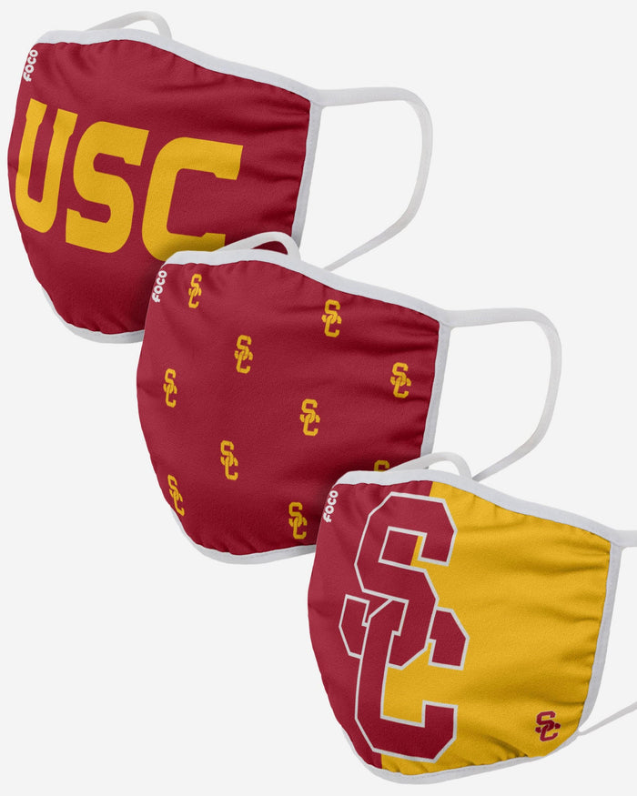 USC Trojans 3 Pack Face Cover FOCO - FOCO.com