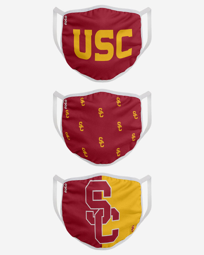 USC Trojans 3 Pack Face Cover FOCO - FOCO.com