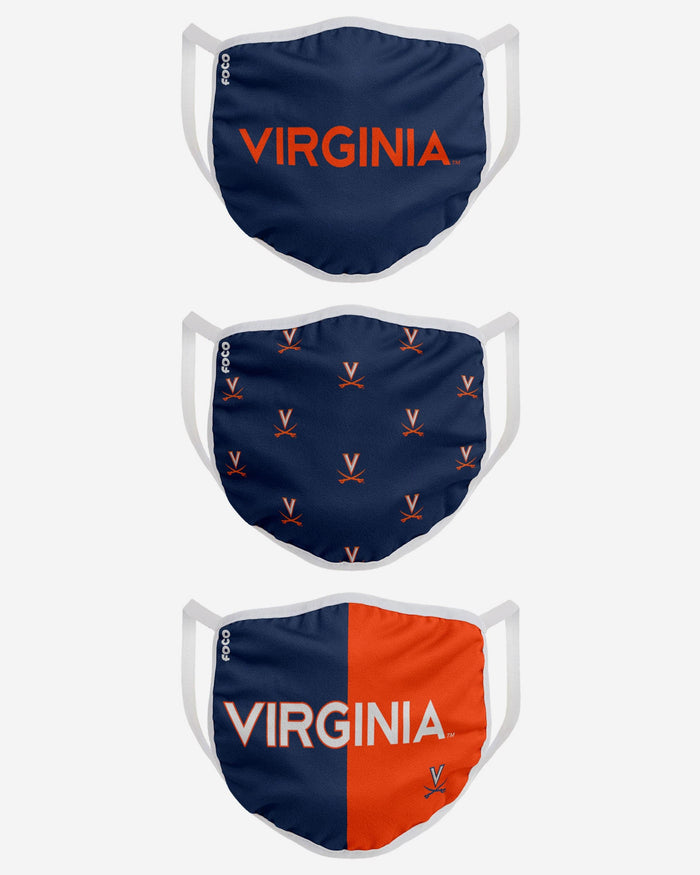 Virginia Cavaliers 3 Pack Face Cover FOCO - FOCO.com