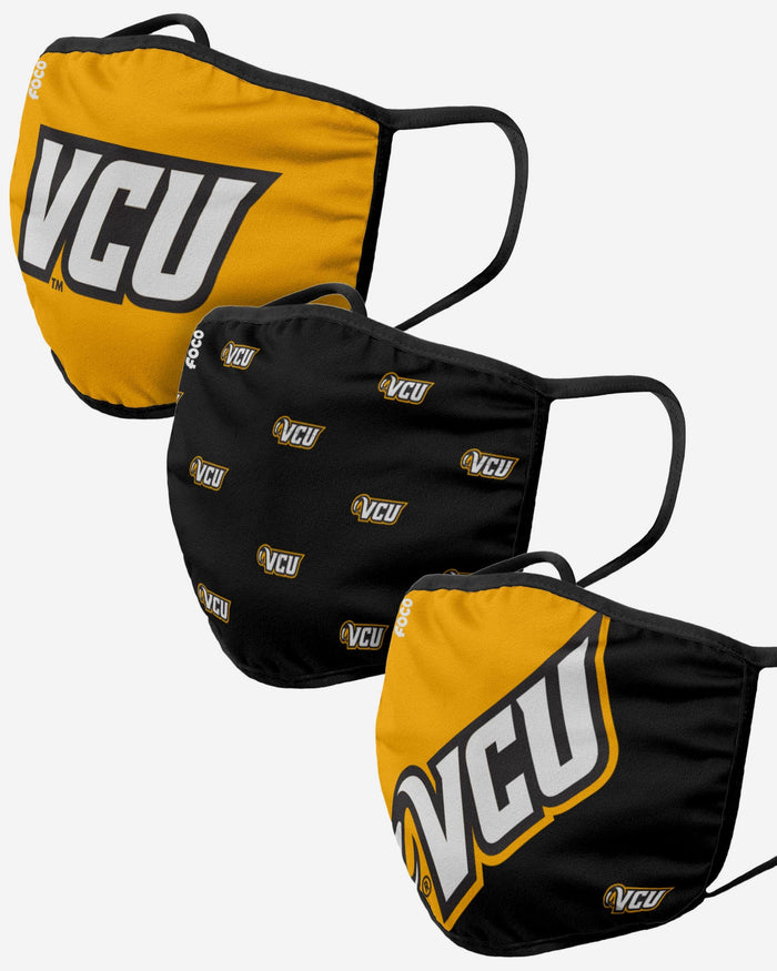 VCU Rams 3 Pack Face Cover FOCO - FOCO.com