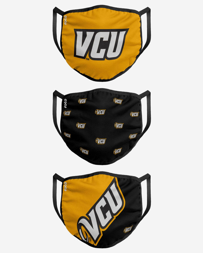 VCU Rams 3 Pack Face Cover FOCO - FOCO.com