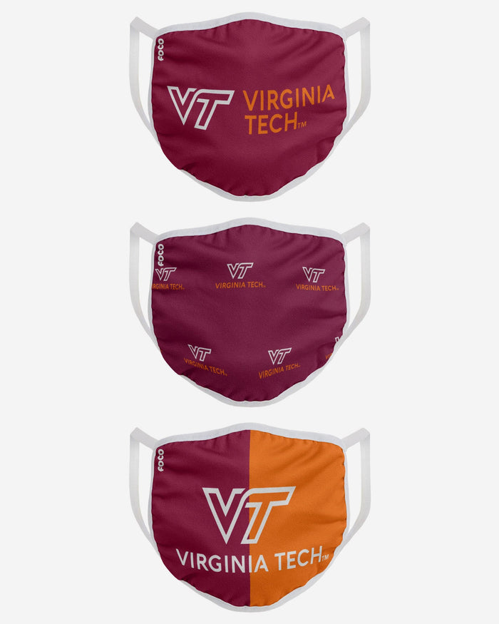Virginia Tech Hokies 3 Pack Face Cover FOCO - FOCO.com