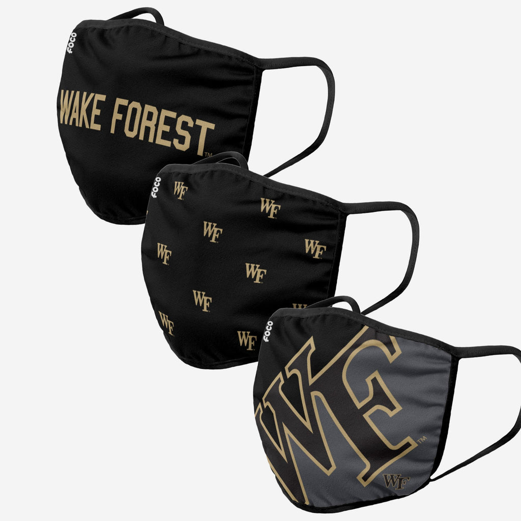 Wake Forest Demon Deacons 3 Pack Face Cover FOCO - FOCO.com