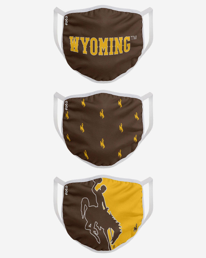 Wyoming Cowboys 3 Pack Face Cover FOCO - FOCO.com