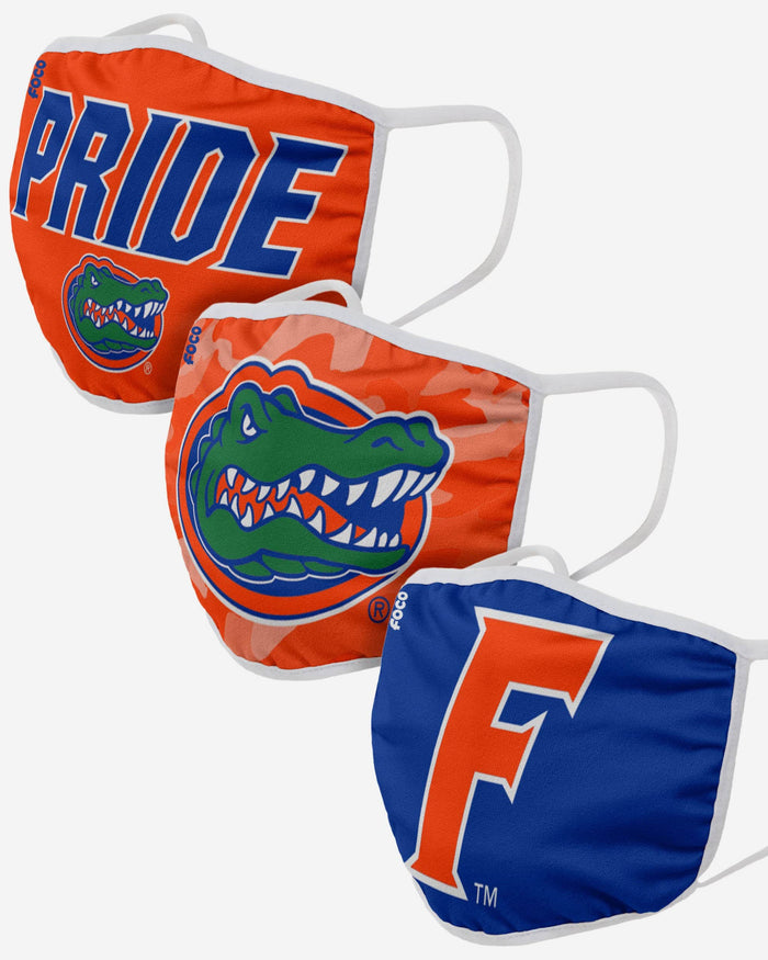 Florida Gators Super Fan 3 Pack Face Cover FOCO - FOCO.com