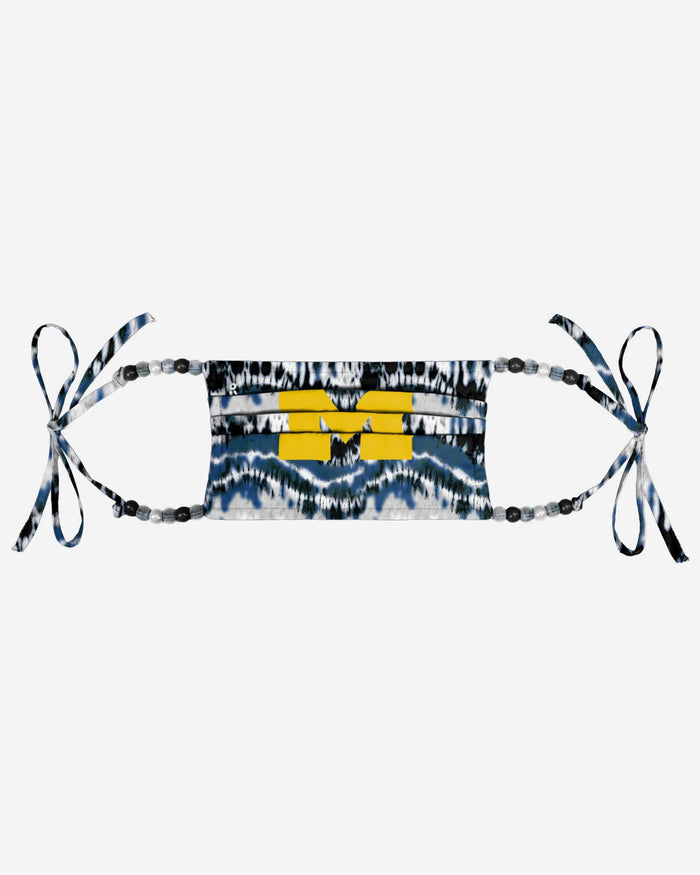 Michigan Wolverines Tie-Dye Beaded Tie-Back Face Cover FOCO - FOCO.com