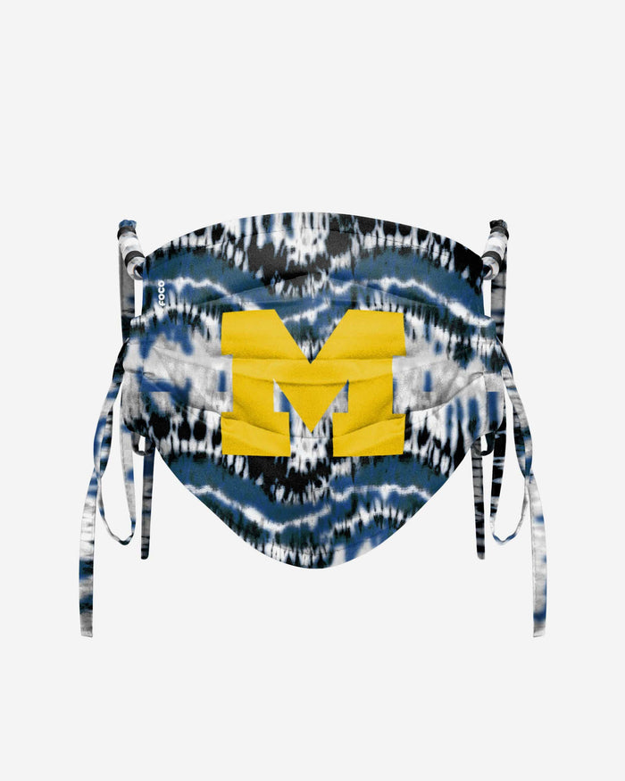 Michigan Wolverines Tie-Dye Beaded Tie-Back Face Cover FOCO - FOCO.com