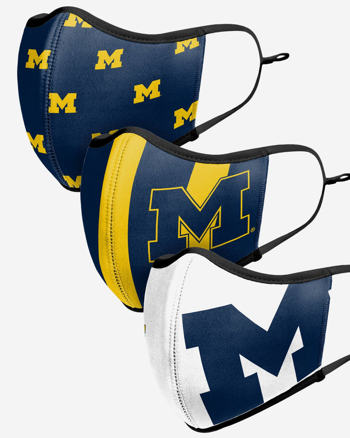 Michigan Wolverines Thematic Sport 3 Pack Face Cover FOCO - FOCO.com