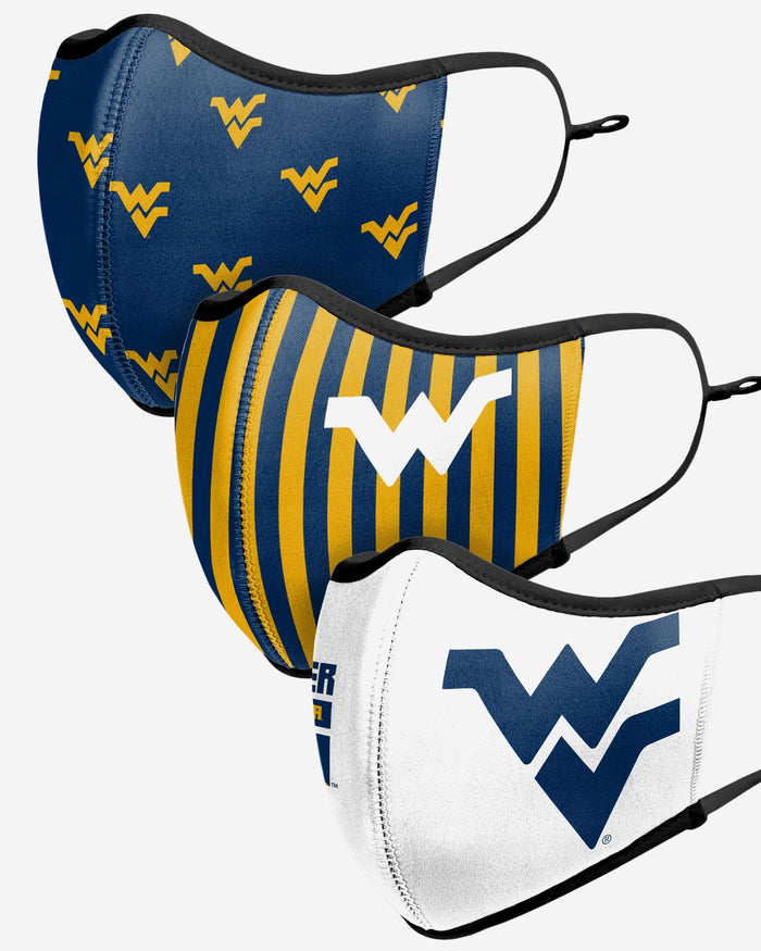 West Virginia Mountaineers Thematic Sport 3 Pack Face Cover FOCO - FOCO.com