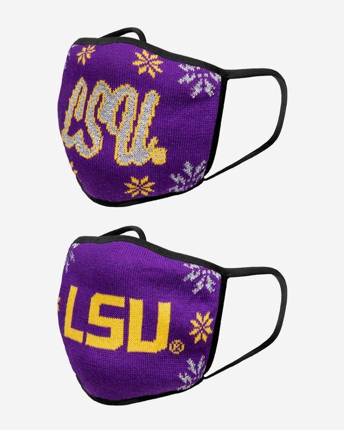 LSU Tigers Womens Knit 2 Pack Face Cover FOCO - FOCO.com