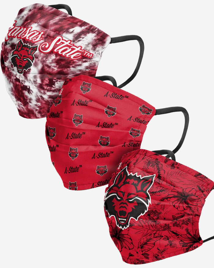 Arkansas State Red Wolves Womens Matchday 3 Pack Face Cover FOCO - FOCO.com