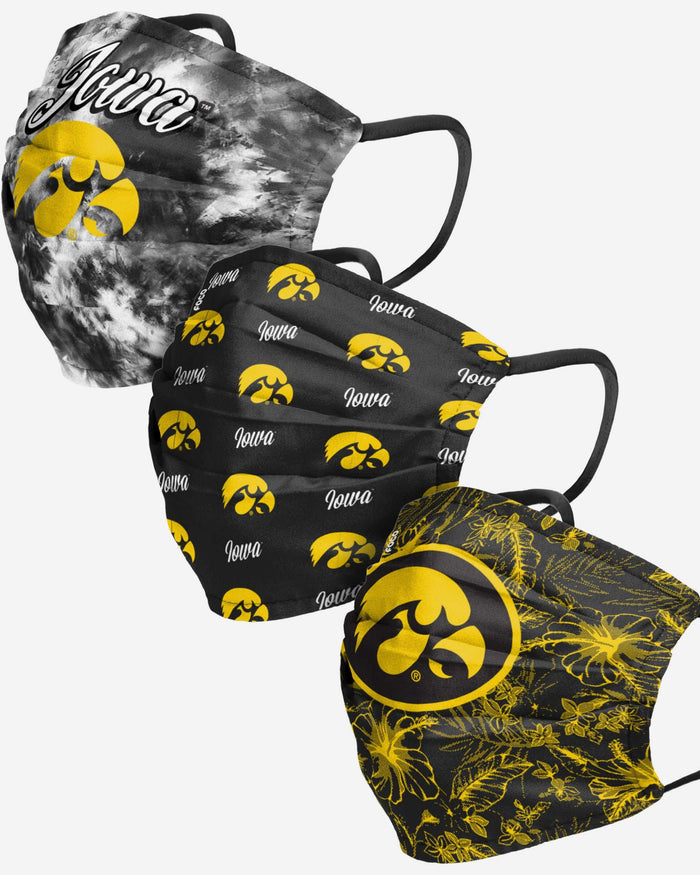 Iowa Hawkeyes Womens Matchday 3 Pack Face Cover FOCO - FOCO.com