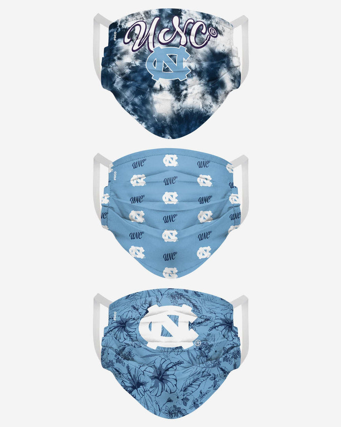 North Carolina Tar Heels Womens Matchday 3 Pack Face Cover FOCO - FOCO.com