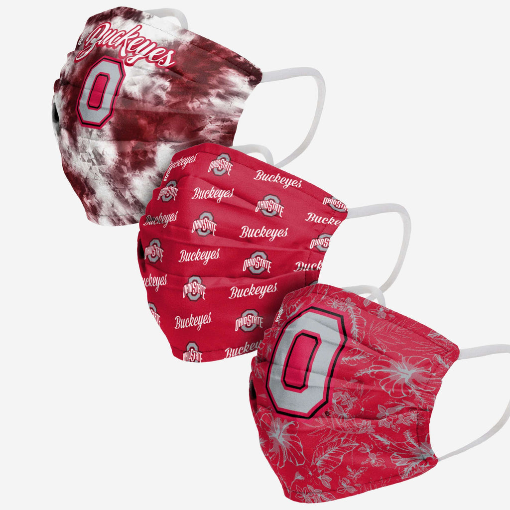 Ohio State Buckeyes Womens Matchday 3 Pack Face Cover FOCO - FOCO.com