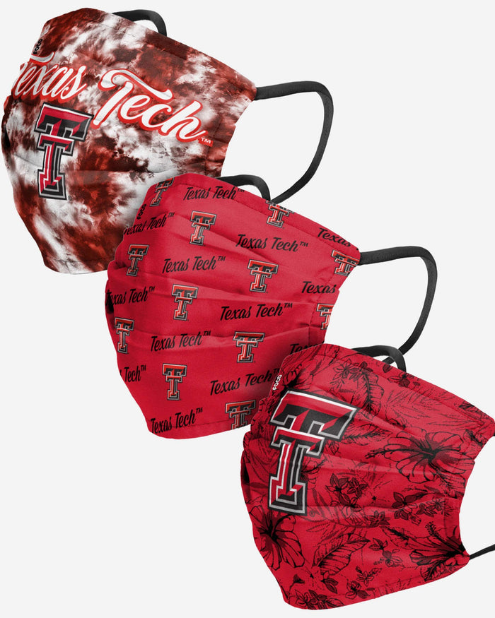 Texas Tech Red Raiders Womens Matchday 3 Pack Face Cover FOCO - FOCO.com