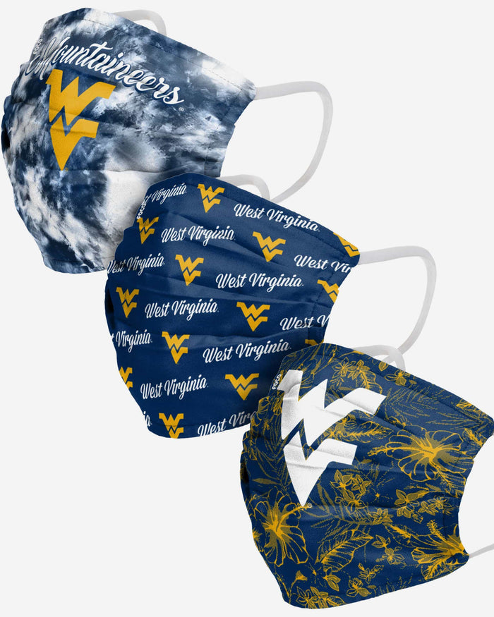 West Virginia Mountaineers Womens Matchday 3 Pack Face Cover FOCO - FOCO.com