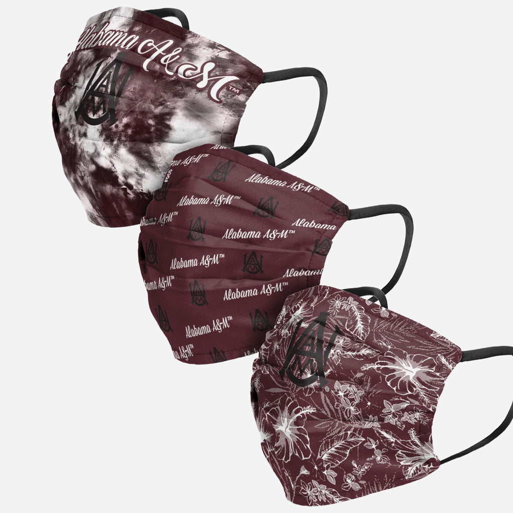 Alabama A&M Bulldogs Womens Matchday 3 Pack Face Cover FOCO - FOCO.com