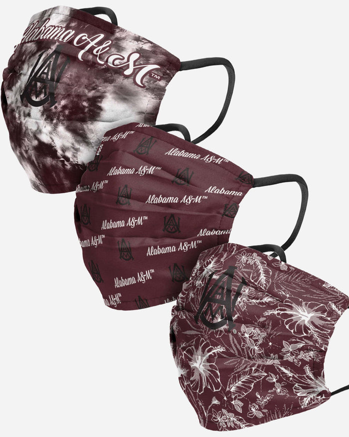 Alabama A&M Bulldogs Womens Matchday 3 Pack Face Cover FOCO - FOCO.com