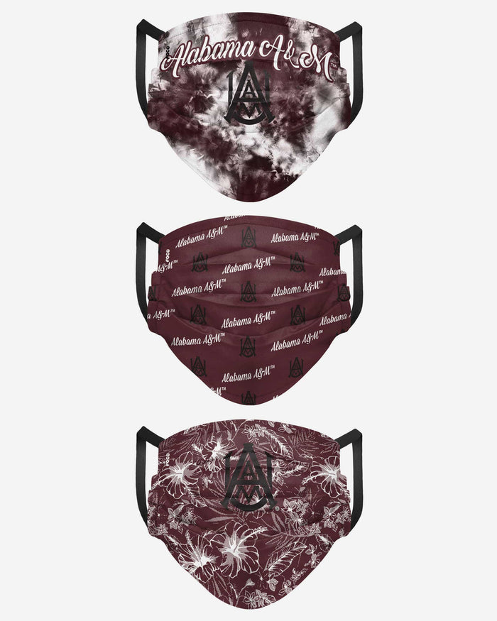 Alabama A&M Bulldogs Womens Matchday 3 Pack Face Cover FOCO - FOCO.com