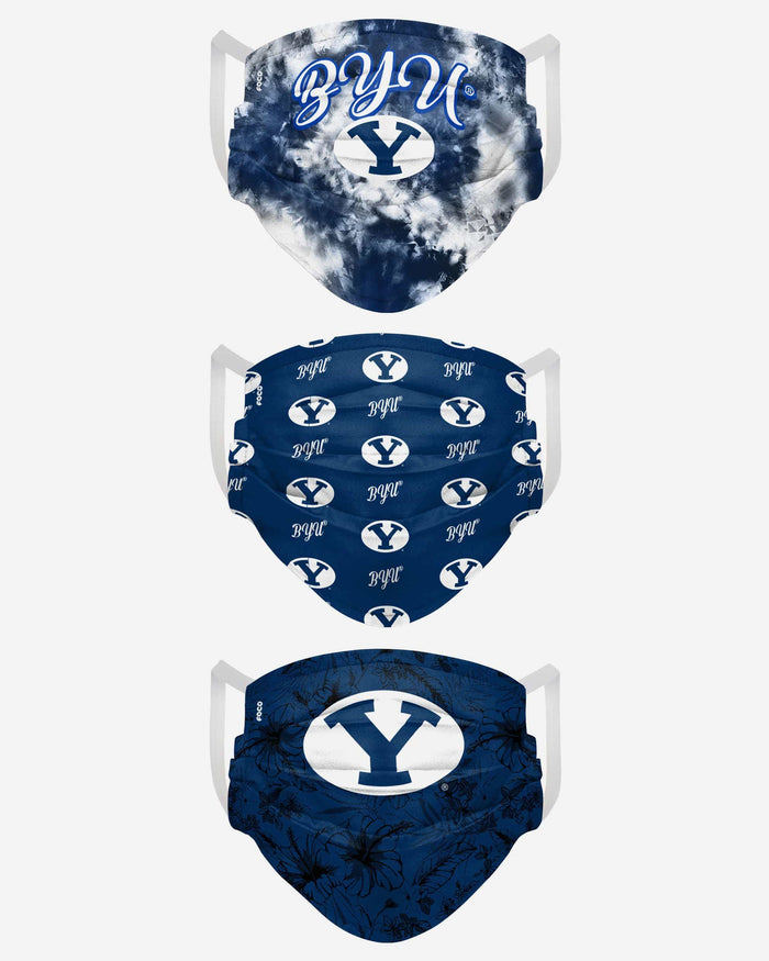 BYU Cougars Womens Matchday 3 Pack Face Cover FOCO - FOCO.com