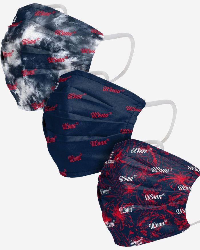 UConn Huskies Womens Matchday 3 Pack Face Cover FOCO - FOCO.com