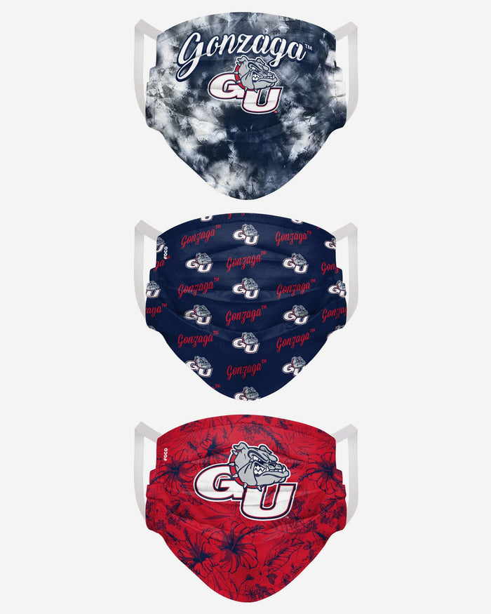 Gonzaga Bulldogs Womens Matchday 3 Pack Face Cover FOCO - FOCO.com