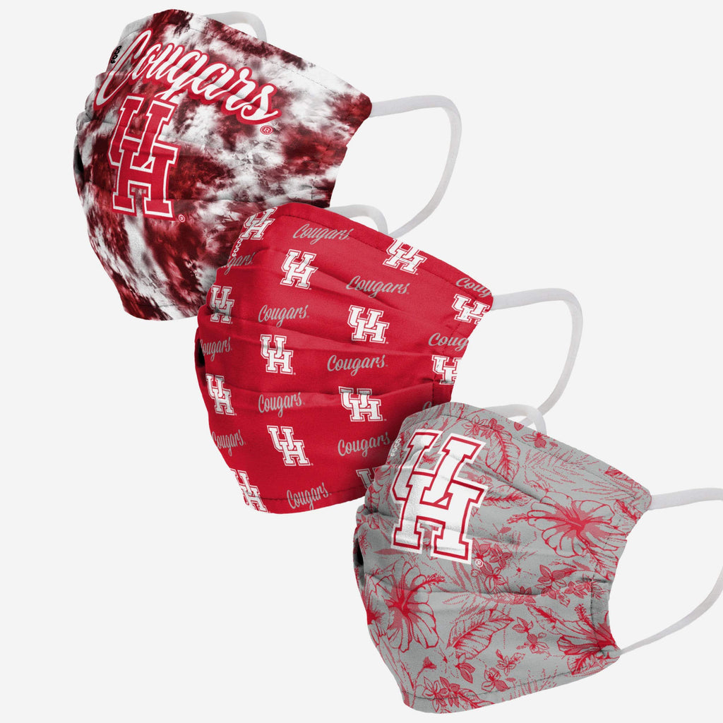 Houston Cougars Womens Matchday 3 Pack Face Cover FOCO - FOCO.com