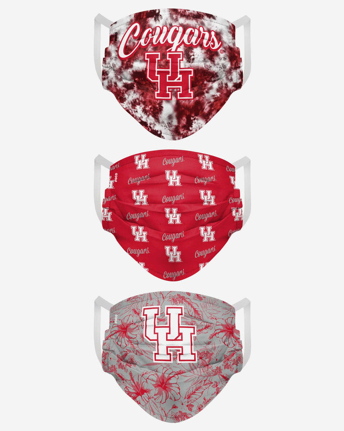 Houston Cougars Womens Matchday 3 Pack Face Cover FOCO - FOCO.com