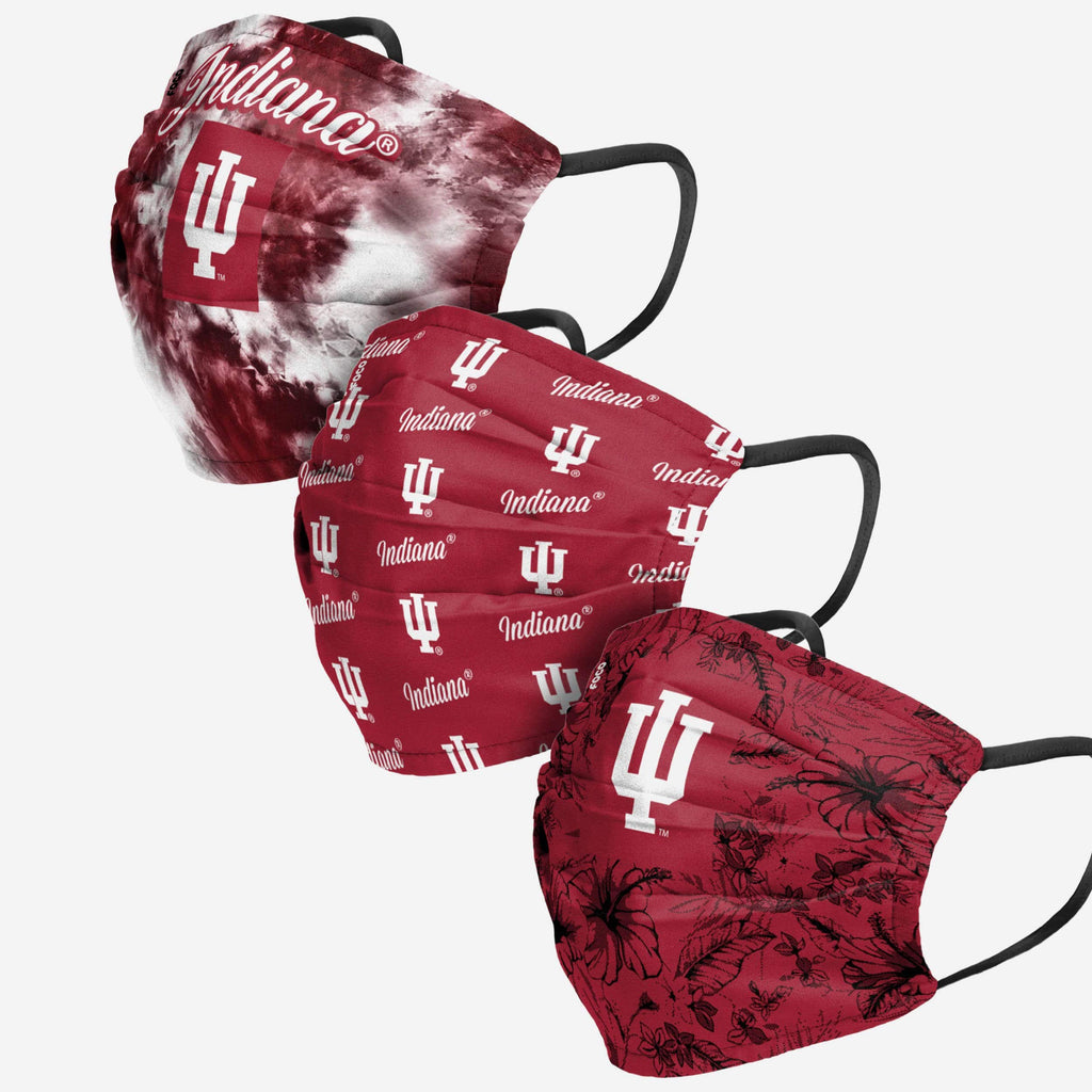 Indiana Hoosiers Womens Matchday 3 Pack Face Cover FOCO - FOCO.com