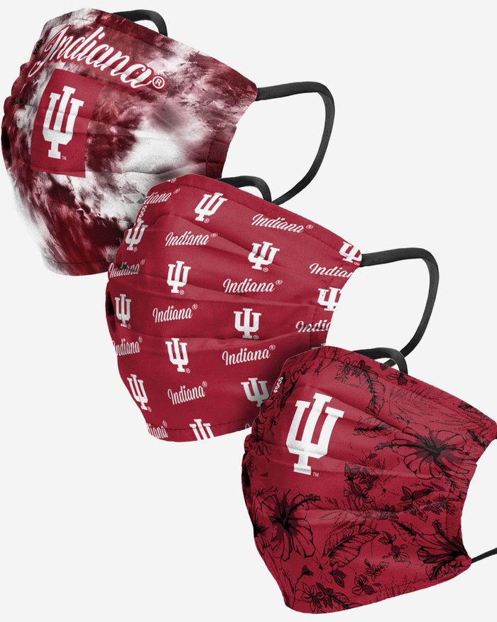 Indiana Hoosiers Womens Matchday 3 Pack Face Cover FOCO - FOCO.com