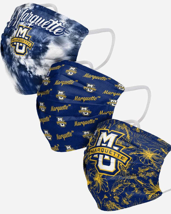 Marquette Golden Eagles Womens Matchday 3 Pack Face Cover FOCO - FOCO.com
