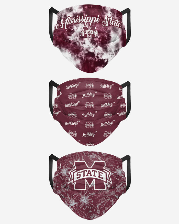 Mississippi State Bulldogs Womens Matchday 3 Pack Face Cover FOCO - FOCO.com