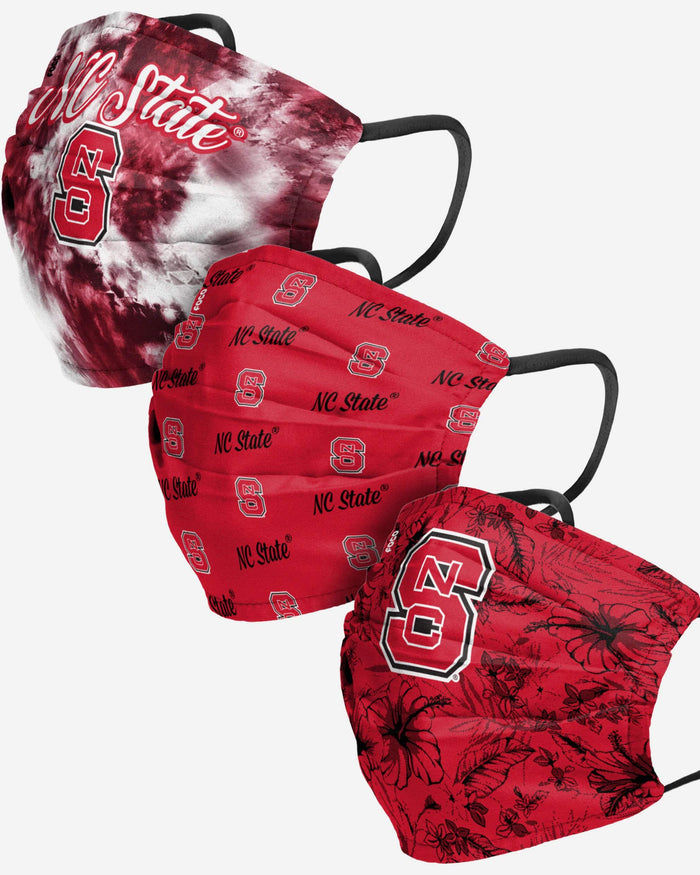 NC State Wolfpack Womens Matchday 3 Pack Face Cover FOCO - FOCO.com