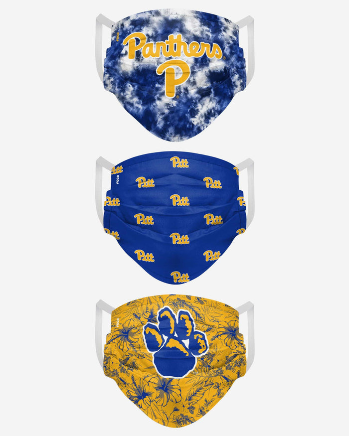 Pittsburgh Panthers Womens Matchday 3 Pack Face Cover FOCO - FOCO.com