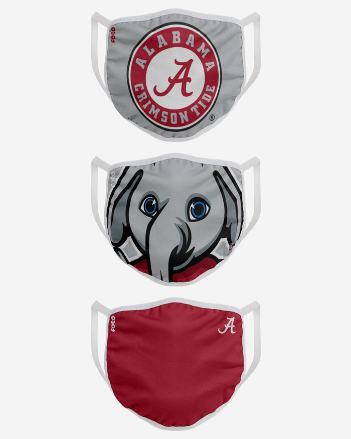 Alabama Crimson Tide Big Al Mascot 3 Pack Face Cover FOCO - FOCO.com