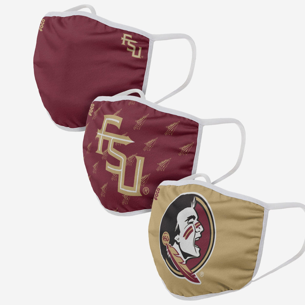Florida State Seminoles Osceola Mascot 3 Pack Face Cover FOCO - FOCO.com