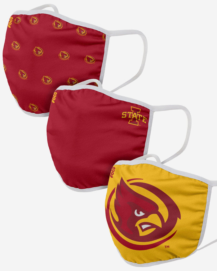 Iowa State Cyclones Cy The Cardinal Mascot 3 Pack Face Cover FOCO - FOCO.com