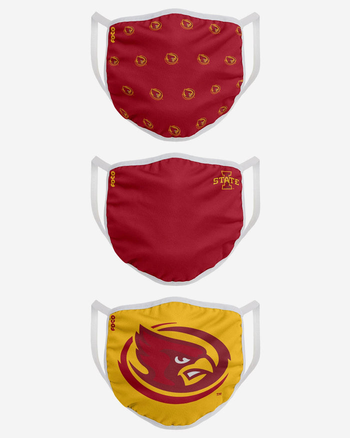 Iowa State Cyclones Cy The Cardinal Mascot 3 Pack Face Cover FOCO - FOCO.com