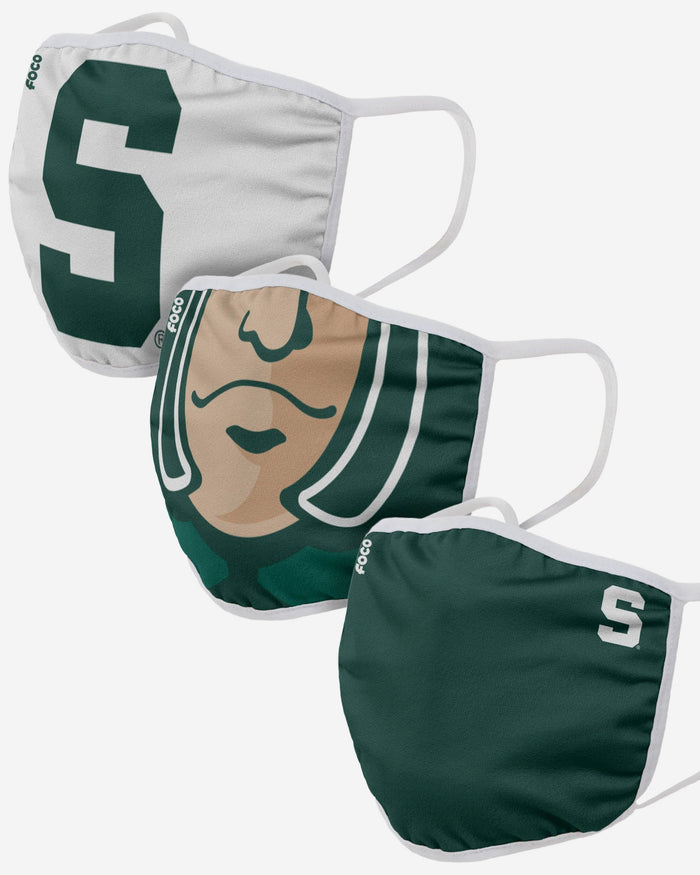 Michigan State Spartans Sparty Mascot 3 Pack Face Cover FOCO - FOCO.com