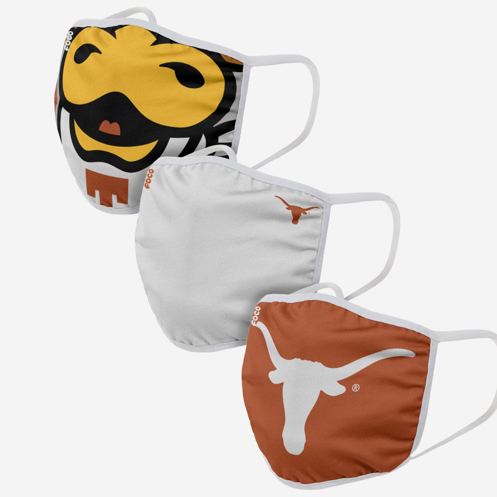 Texas Longhorns Bevo Mascot 3 Pack Face Cover FOCO - FOCO.com