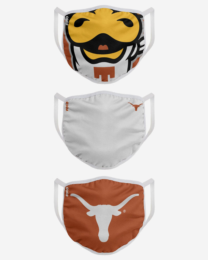 Texas Longhorns Bevo Mascot 3 Pack Face Cover FOCO - FOCO.com