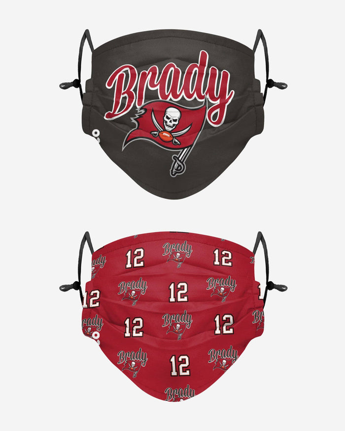 Tom Brady Tampa Bay Buccaneers Adjustable 2 Pack Face Cover FOCO - FOCO.com