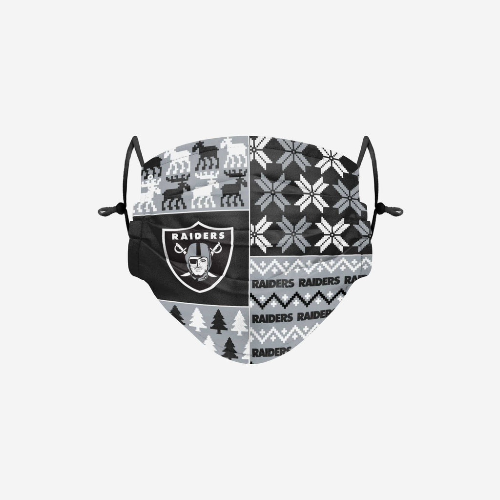 Las Vegas Raiders Busy Block Adjustable Face Cover FOCO - FOCO.com